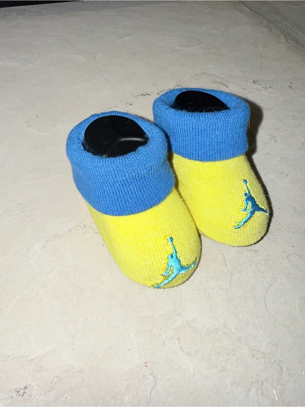 Micheal Jordan infant yellow blue booties new never worn